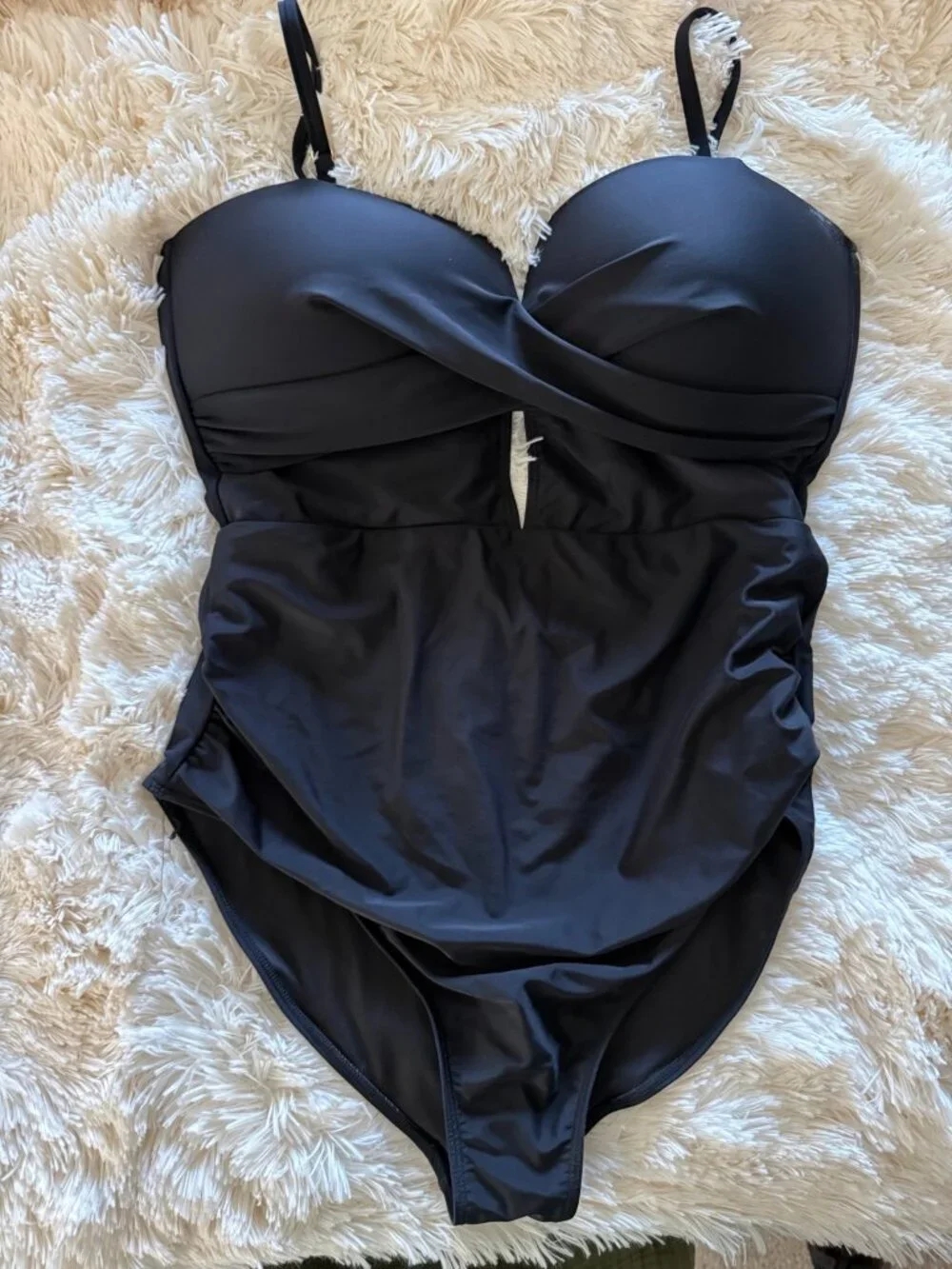 POPVIL Black Wrap One Piece Swimsuit XL NWOT